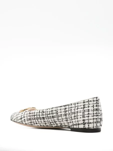 Balerini Valentino Garavani din tweed alb