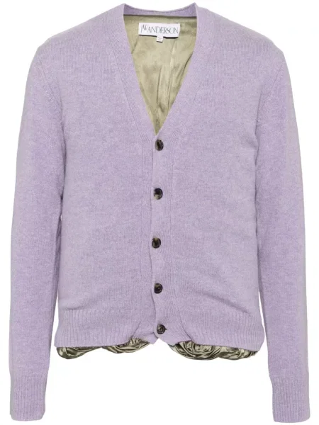 Cardigan Jw Anderson din satin violet