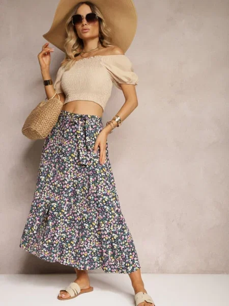 Fustă Cloș Bleu-Galben din cu și din Oheva galben