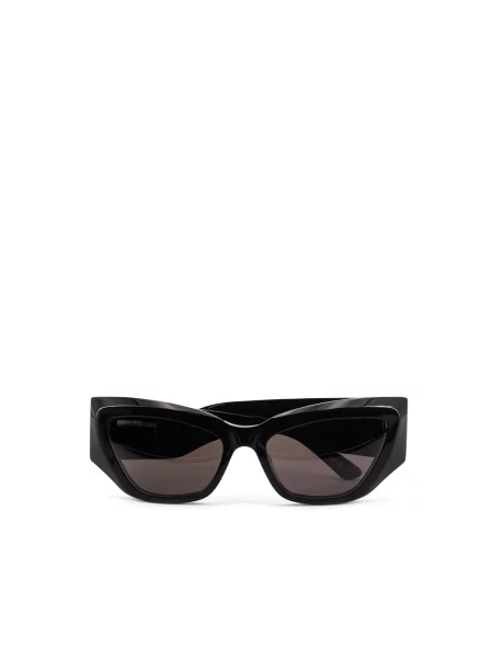 Lniane okulary przeciwsłoneczne Balenciaga czarne