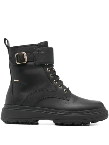 Botine Geox cu șireturi din dantelă negru