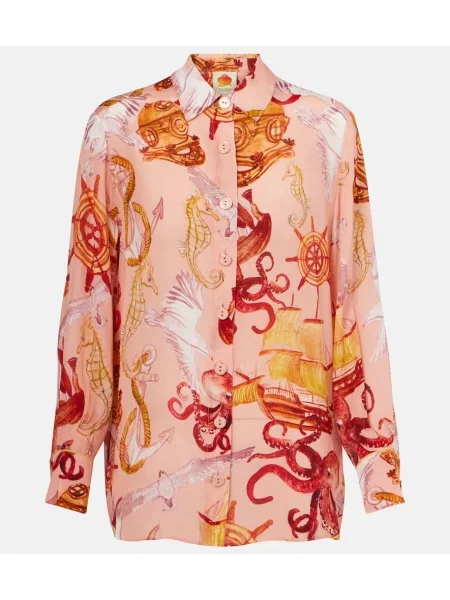 Cămașă Farm Rio cu imagine roz