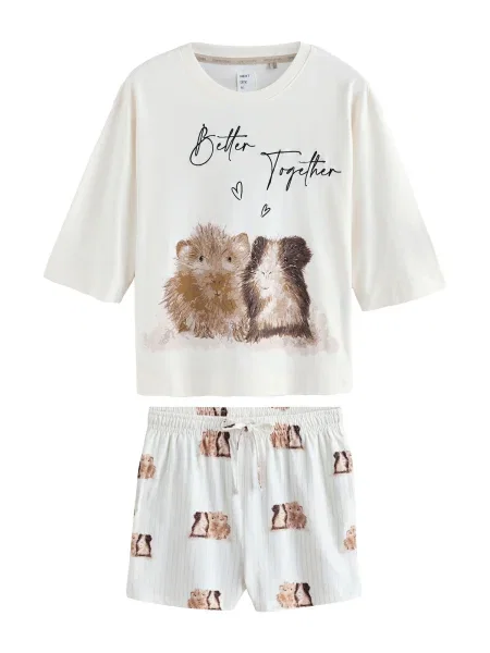 Next Pijama maro / maro închis alb