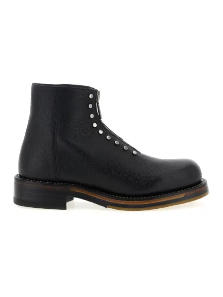 Buty do kostki Alexander Mcqueen skórzane czarne
