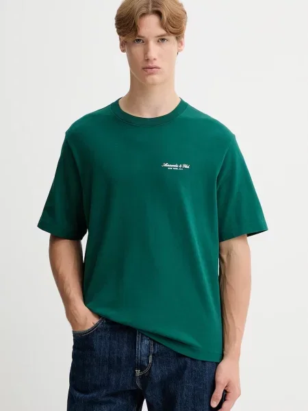 Tričko Abercrombie & Fitch s potiskem zelená