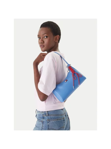 Tommy Jeans torebka z imitacji skóry niebieska