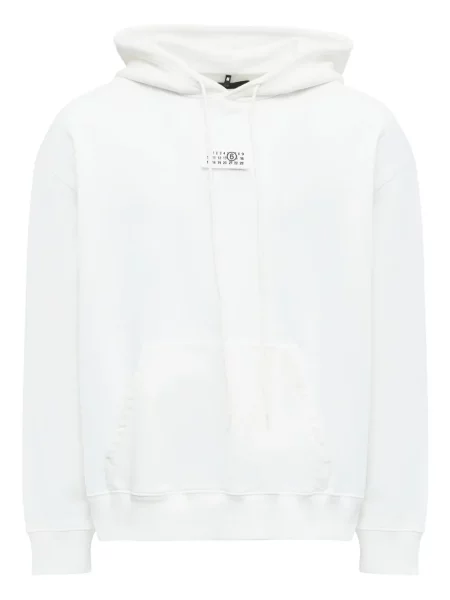 Hanorac cu glugă Mm6 Maison Margiela cu buzunar frontal alb