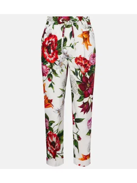 Pantaloni Dolce&gabbana cu talie înaltă cu model floral
