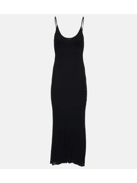 Rochie midi Khaite din jerseu până la genunchi de costum negru