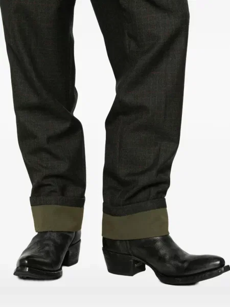 Pantaloni Prada în carouri verde