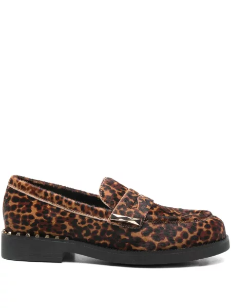 Leopardí loafers Ash s potiskem hnědé