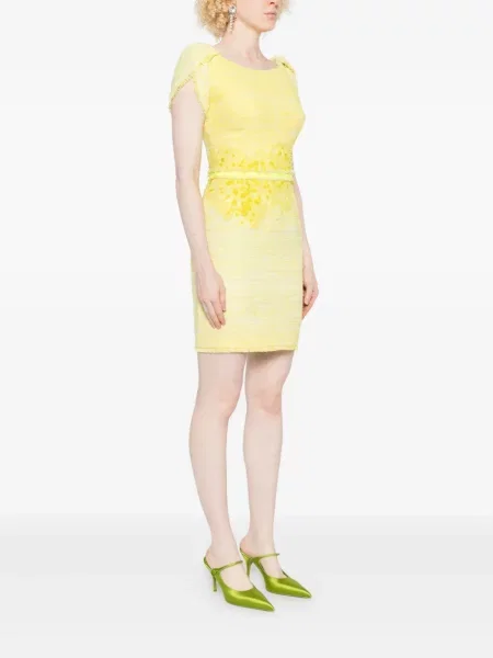 Rochie mini Gemy Maalouf cu paiete de costum galben