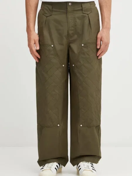 Kenzo pantaloni de Weave Double Knee Pant cu fason chinos verde
