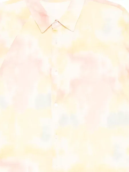 Риза Croquis с къс ръкав с tie-dye ефект връзки жълто