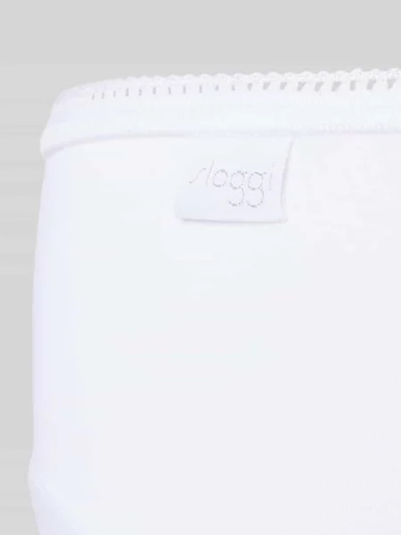 Figi z detalem z logo w zestaw 3 szt. Sloggi białe