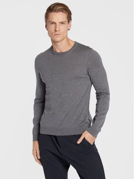 Boss Pulover Leno-P gri