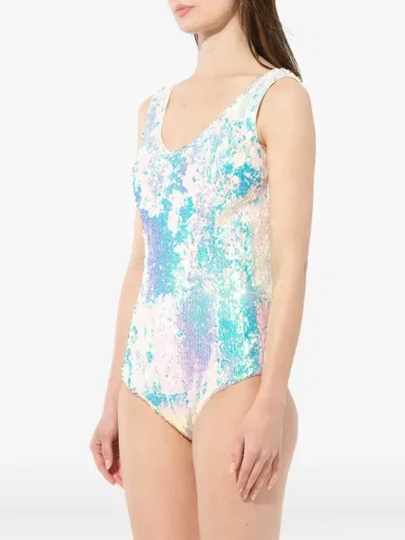 Body Balmain cu paiete alb