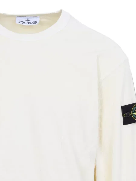 Hanorac Stone Island tricotate cu strasuri alb
