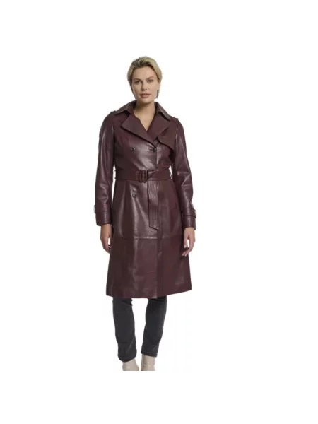 Trencz Rino&pelle skórzany brązowy