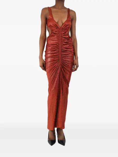Rochie Galvan London cu volane roșu