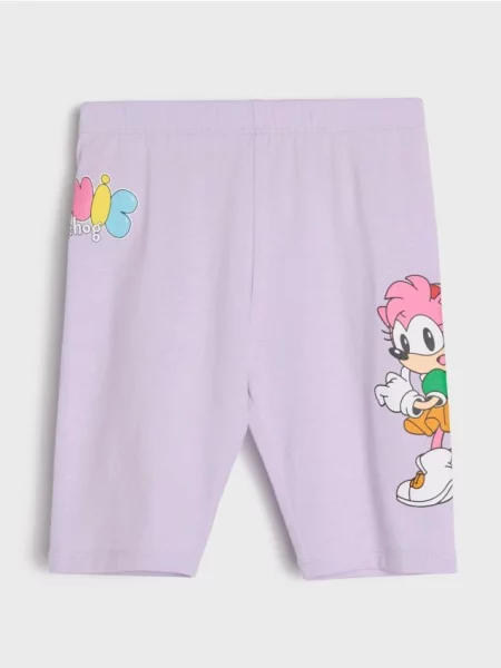 Sinsay Krátké legíny Sonic The Hedgehog levandulová