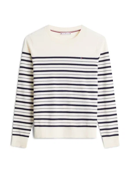 TOMMY HILFIGER Pulover albastru marin / alb bej