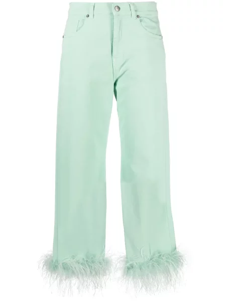 Rastezanje traperice P.a.r.o.s.h. sa perjem zelena