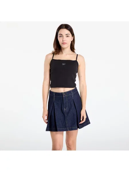 Tank top Calvin Klein Jeans Woven Label Rib Crop Black XS černé