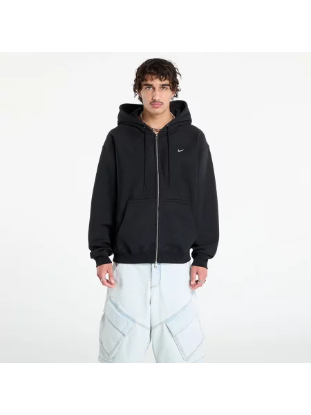 Hanorac cu glugă Nike din fleece alb