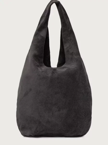 A.P.C. geantă shopper pentru femei din piele întoarsă le neige gri
