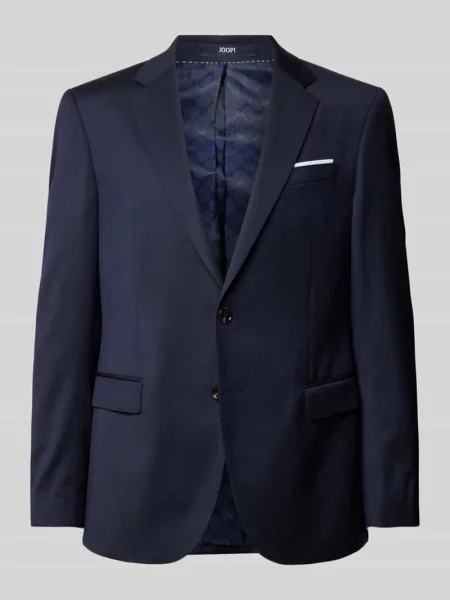 Marynarka JOOP! Collection;Mieszanka bawełny i elastanu;Prosty krój;Model ‘Herby’;Jednolity kolor;Kołnierz z połami;Brustasza;Listwa guzikowa;Kieszenie z patką;Długość tyłu w rozmiarze