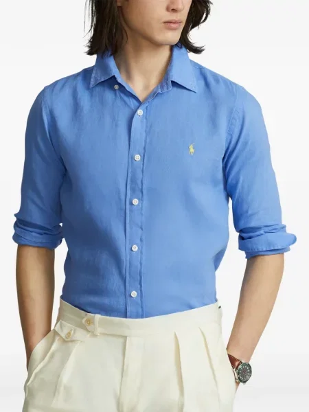 Matlasat tricou polo Polo Ralph Lauren cu decolteu rotund cu autograf roșu