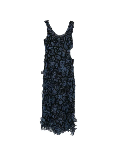 Rochie midi Simkhai cu model floral din dantelă până la genunchi albastru