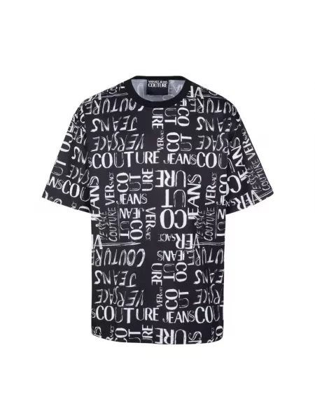 Koszulka Versace Jeans Couture z logo czarna