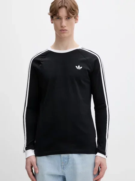 Tričko s dlhým rukávom adidas Originals čierna