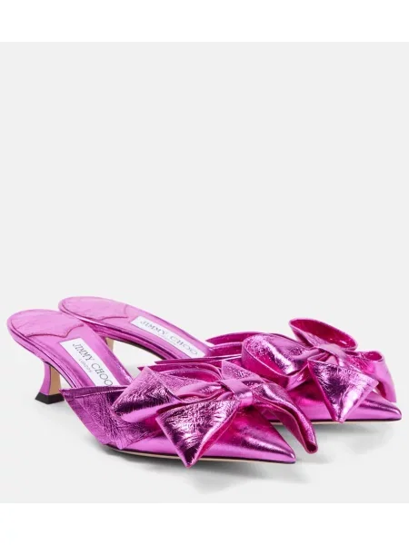 Usnjene mules Jimmy Choo roza