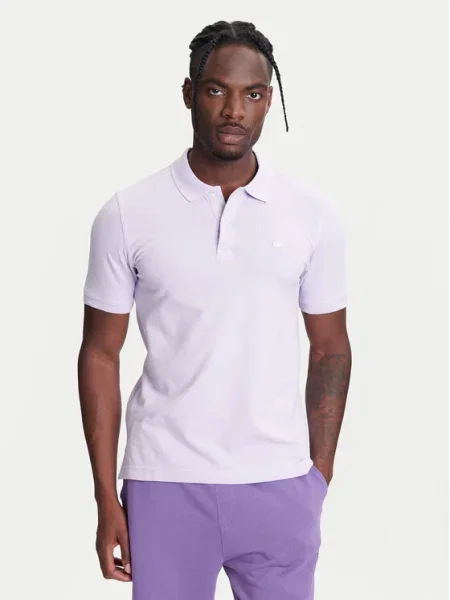 United Colors Of Benetton Тениска с яка и виолетов