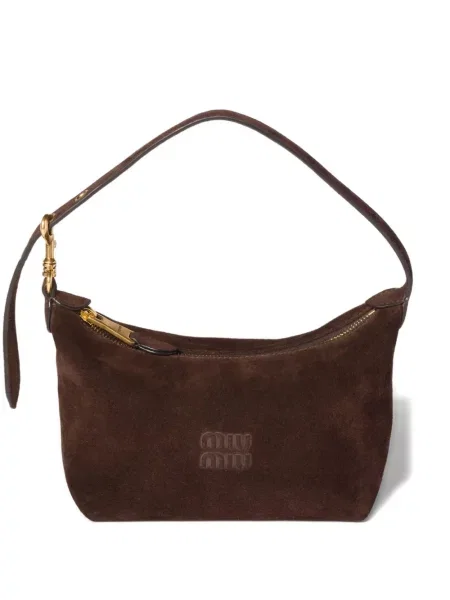 Geantă Miu Miu din piele de căprioară maro