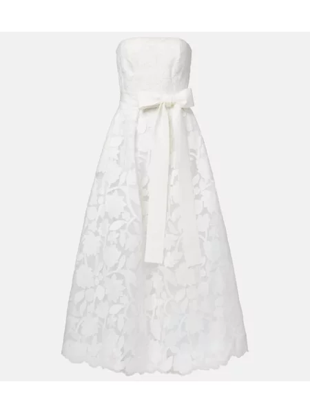 Rochie Elie Saab cu broderie din tul alb