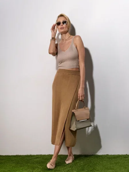 Спідниця міді TrikoBakh коричневий