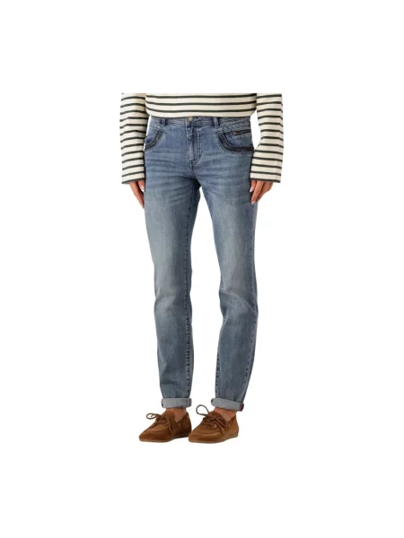 Mos Mosh Jeansy Straight Leg Mmnaomi Nolla blau niebieskie