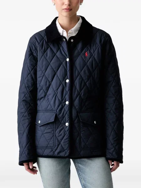 Polo Polo Ralph Lauren με κέντημα με λαιμόκοψη v κοτλέ μπλε