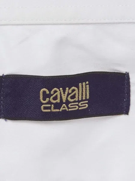 Lung cămașă Cavalli Class cu broderie alb