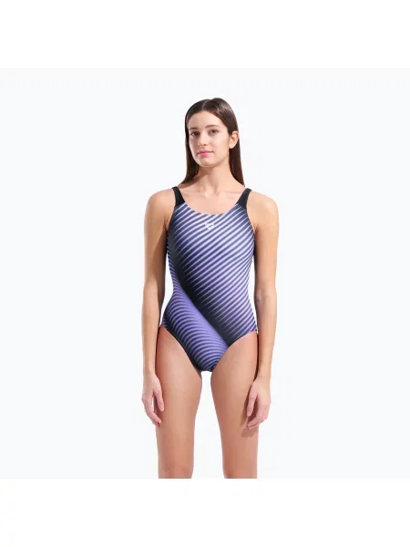 Costum de baie întreg pentru femei arena Night Light U Back blue multi/black negru
