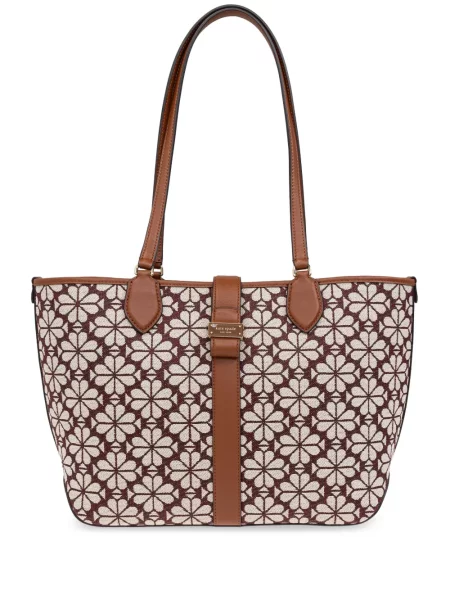 Geantă Kate Spade cu model floral din jacard roșu