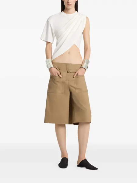 Tricou Courreges asimetric alb