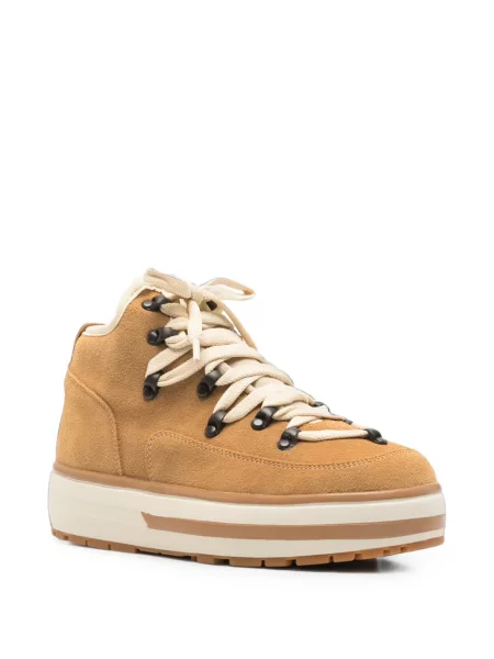 Sneakerși Brixia din piele de căprioară cu platformă maro