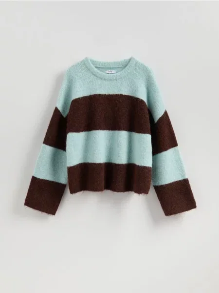 Reserved Vlnený sveter viacfarebná
