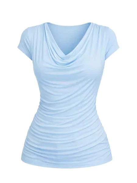 REGINA FASHION Blúzka Wave Blouse svetlomodrá