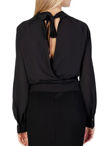 Golf bluzka Sandro Ferrone z długim rękawem elegancka czarna